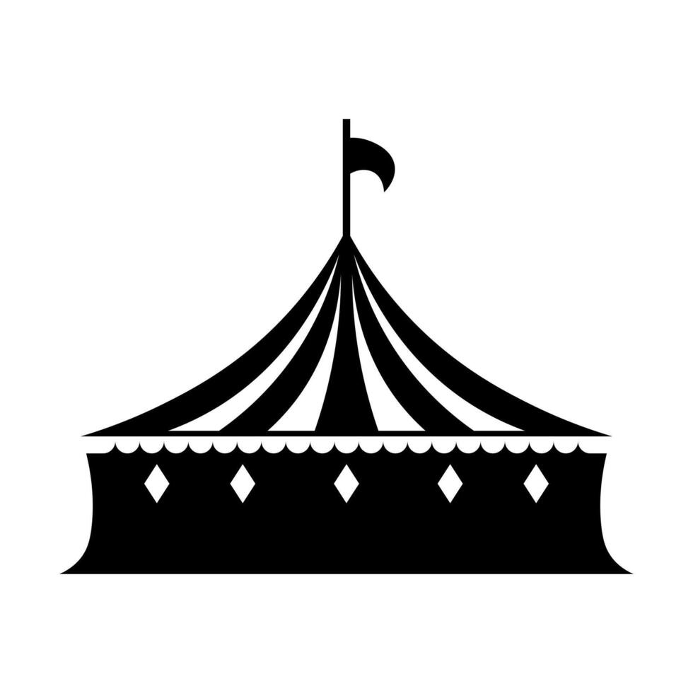 schwarz Vektor Zirkus Symbol isoliert auf Weiß Hintergrund