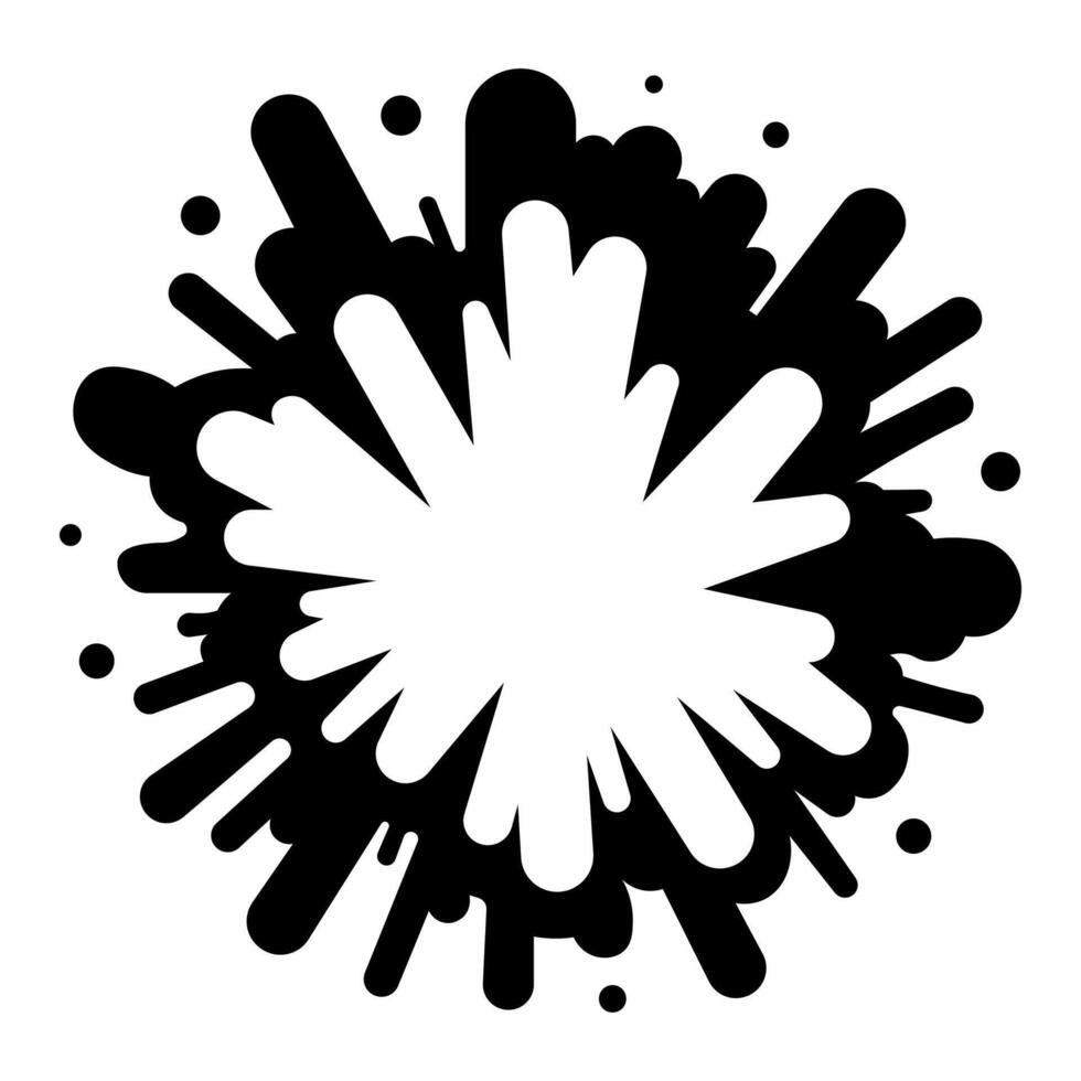 schwarz Vektor Explosion Symbol isoliert auf Weiß Hintergrund