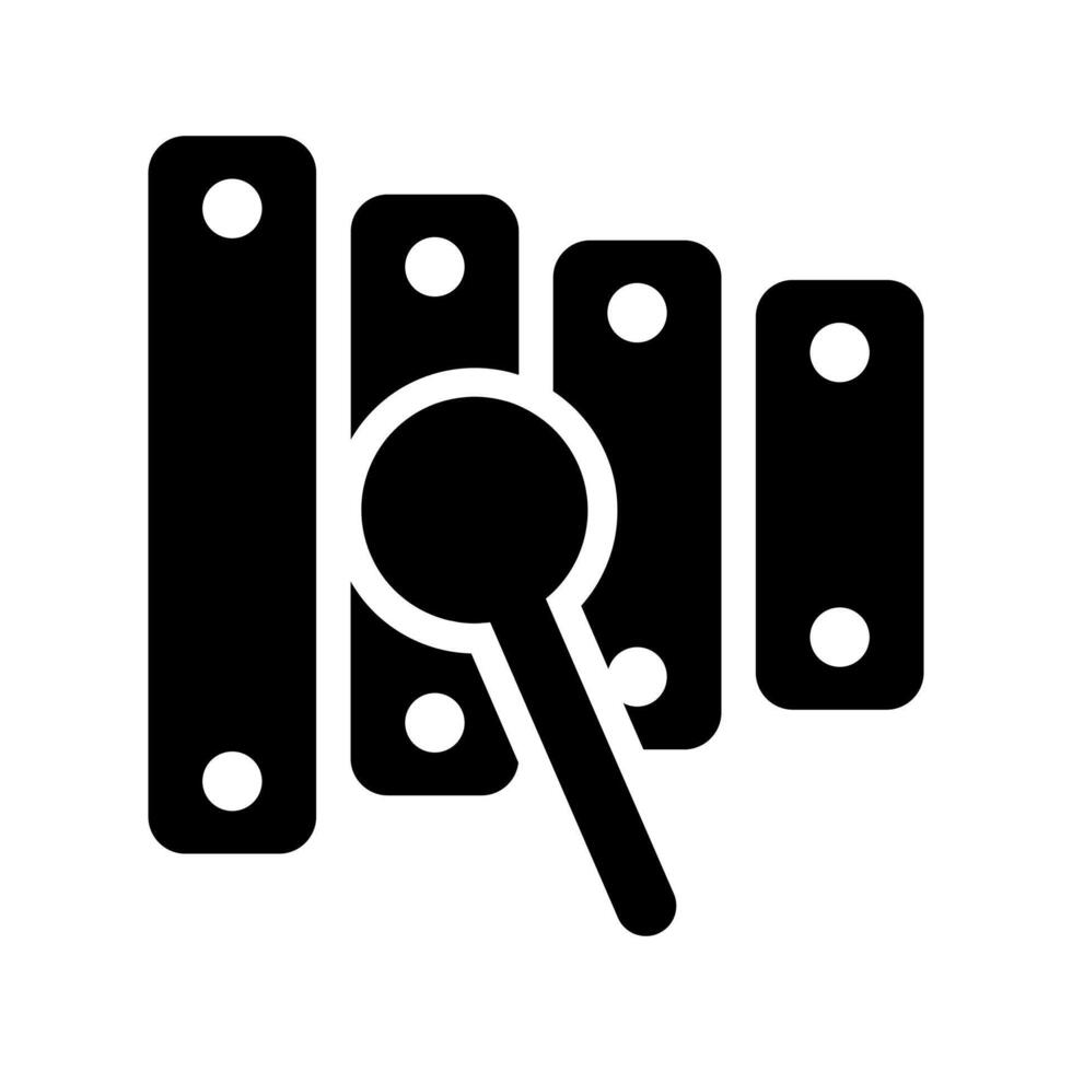 schwarz Vektor Xylophon Symbol isoliert auf Weiß Hintergrund