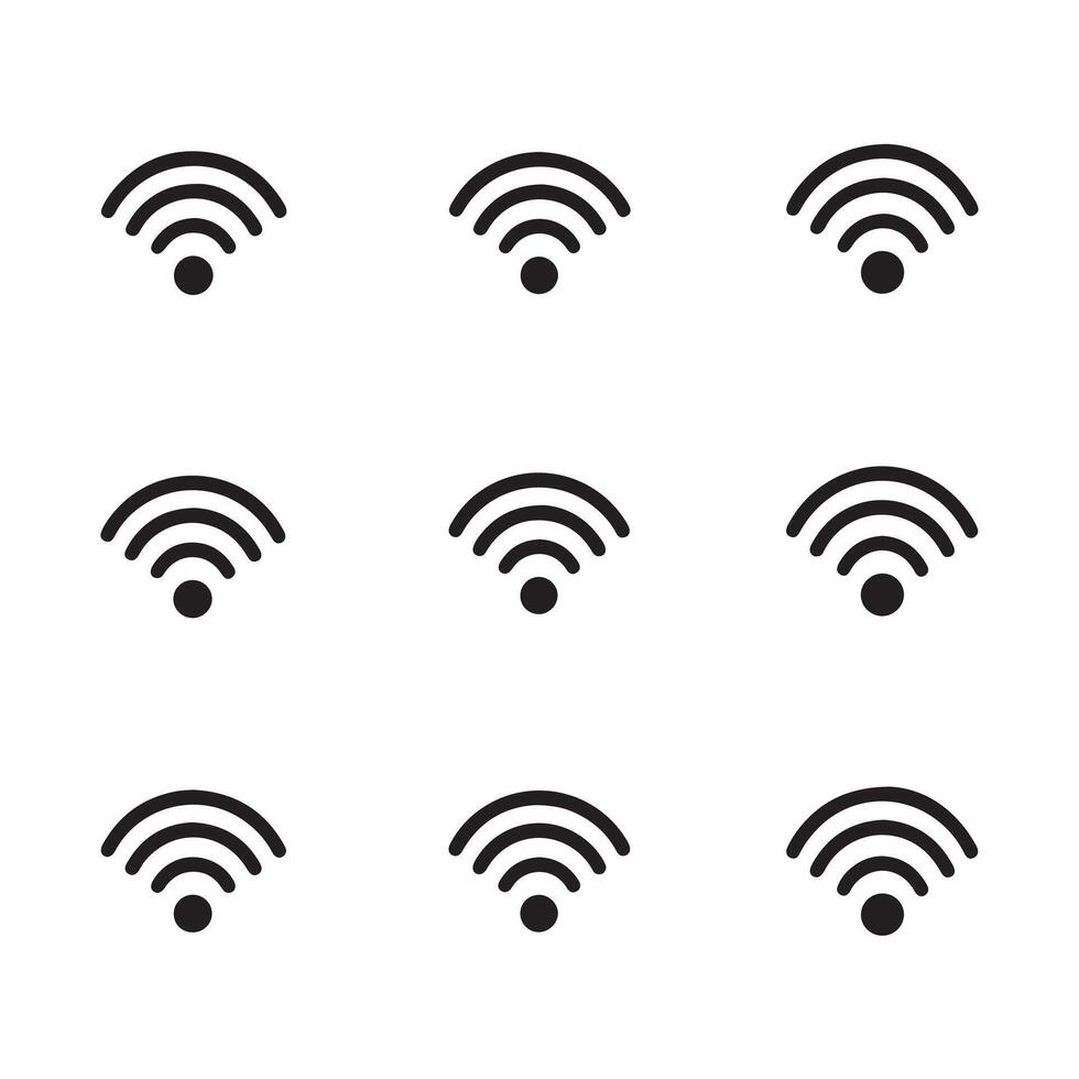 en svart silhuett wiFi symbol vektor