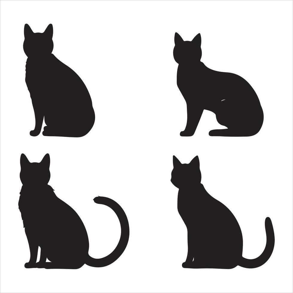 ein schwarz Silhouette Katze einstellen vektor