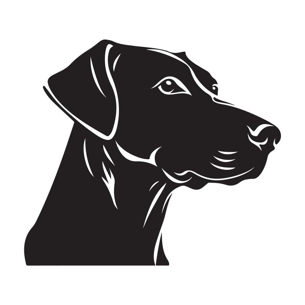 en svart silhuett hund huvud vektor