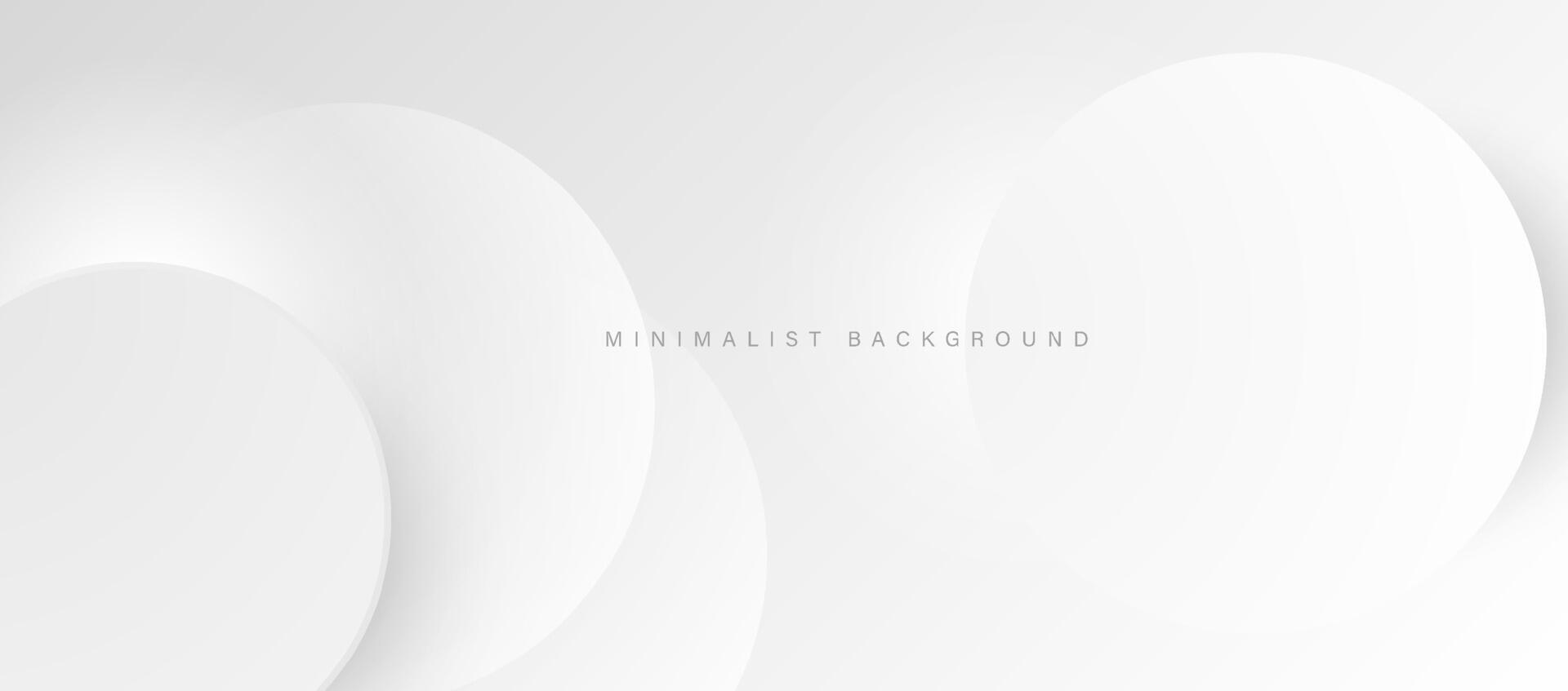 abstrakt minimalistisk vit bakgrund med cirkulär element vektor