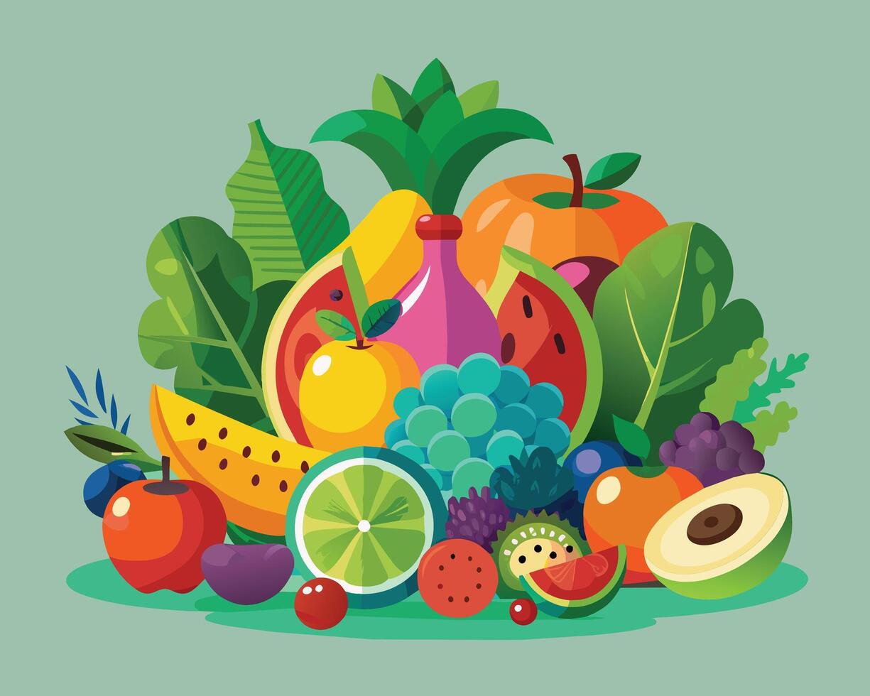 gesund Essen Obst Vektor Illustration