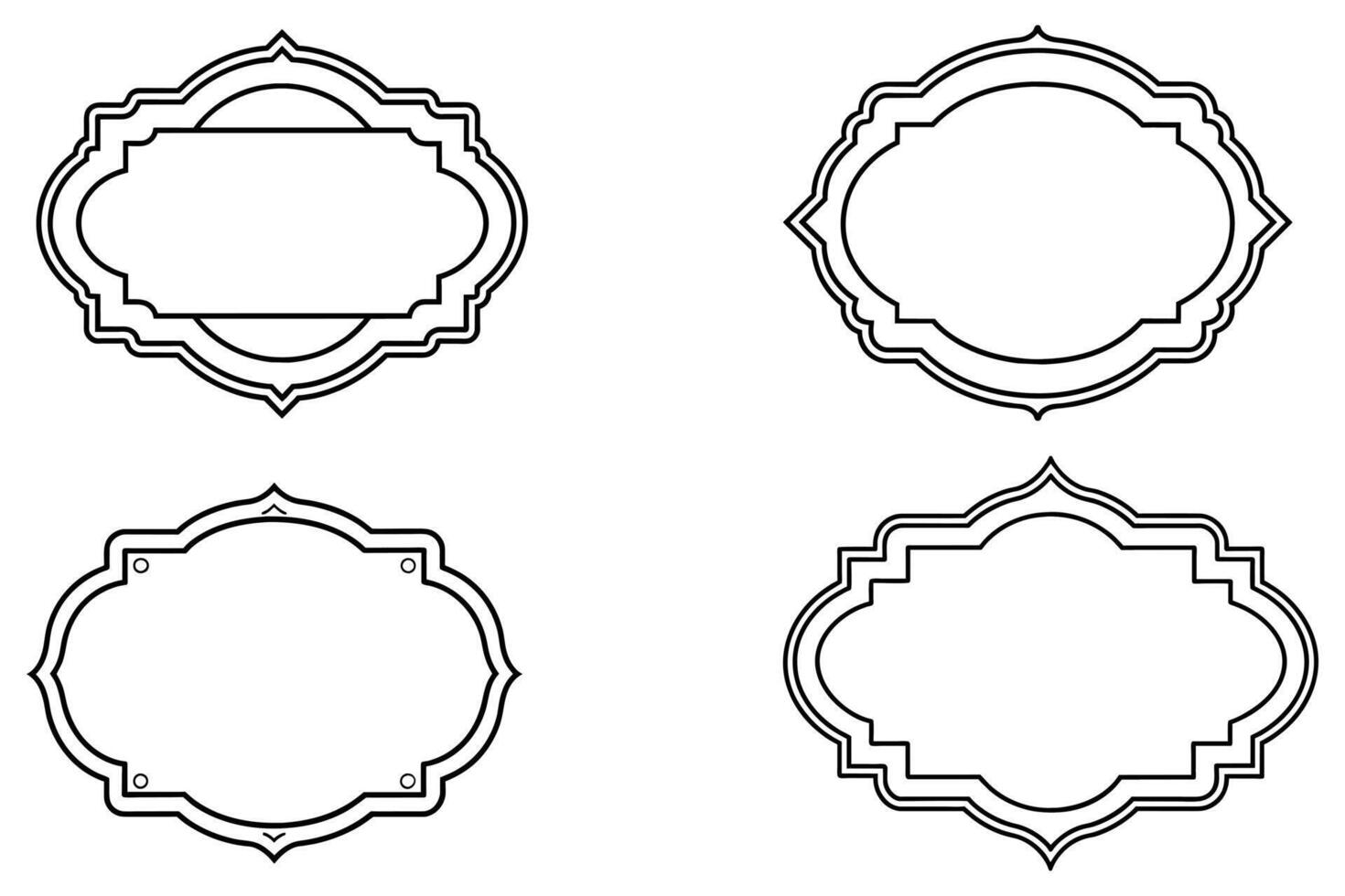 dekorativ linjär ramar uppsättning vektor design illustration