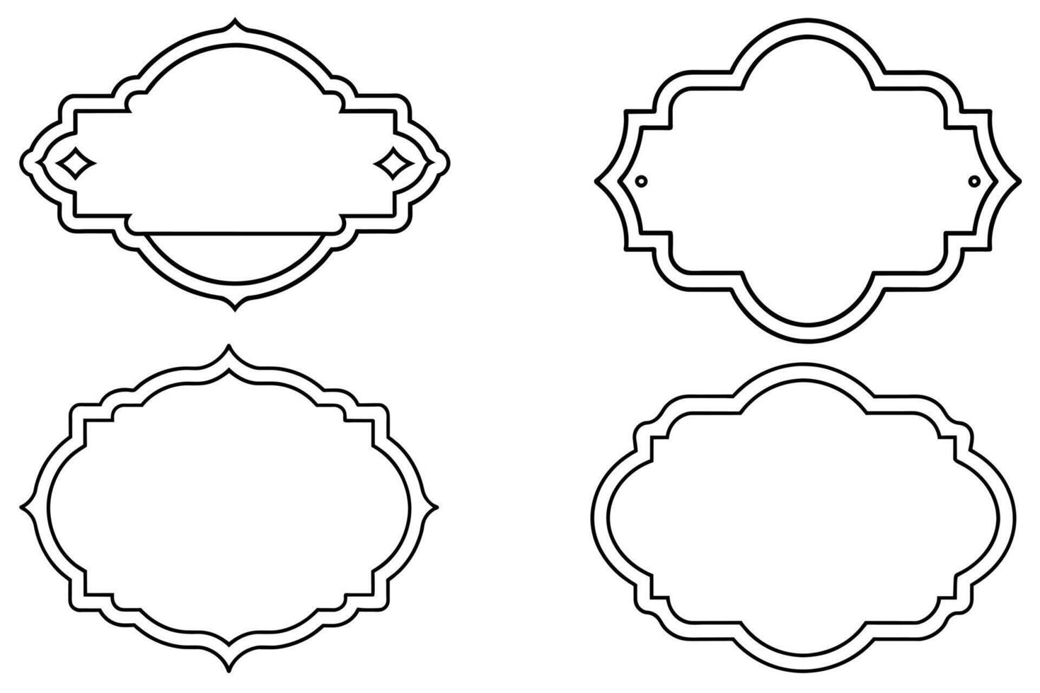 dekorativ linjär ramar uppsättning vektor design illustration