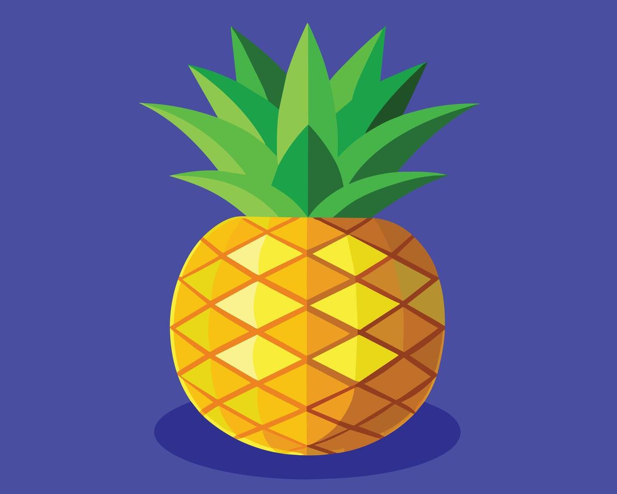ananas på en vit bakgrund vektor illustration