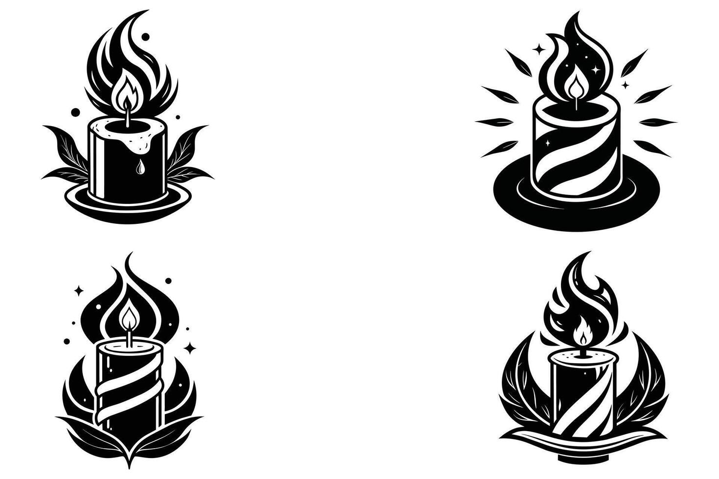 Weihrauch Kerze Symbol Hand gezeichnet schwarz Farbe auf ein Weiß Hintergrund Vektor Illustration