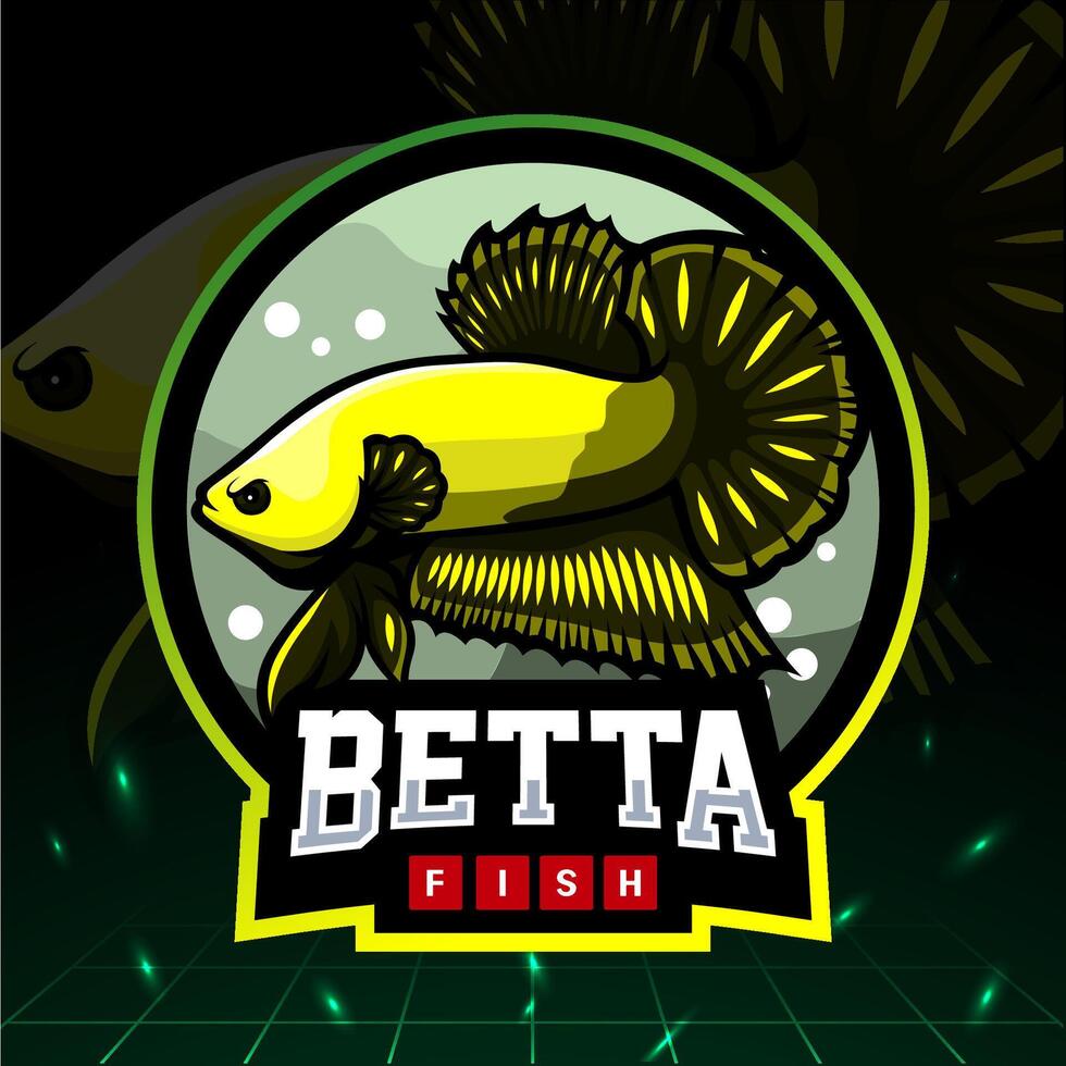 Betta-Fisch-Maskottchen. Esport-Logo-Design vektor