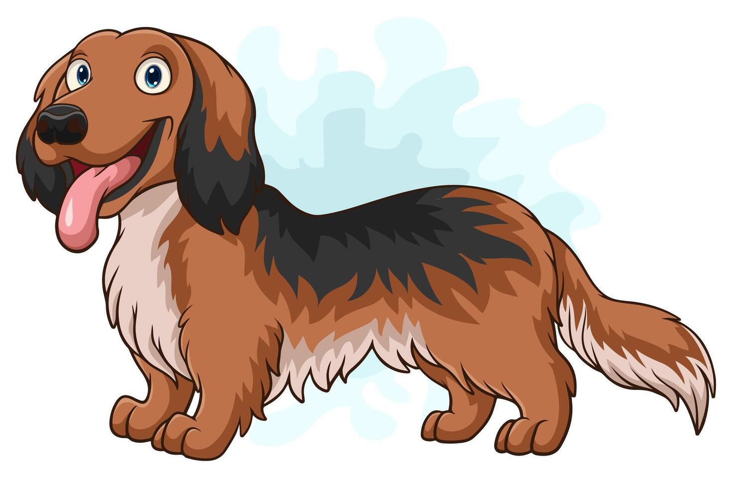 lustiger reinrassiger dackelhund der karikatur vektor