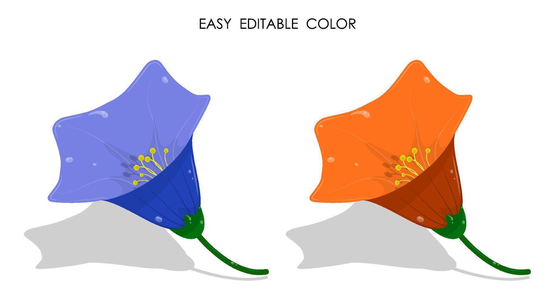 realistisch Blume Glocke im Karikatur Stil. Sommer- Blumen zum Strauß und Dekoration. isoliert Vektor auf Weiß Hintergrund