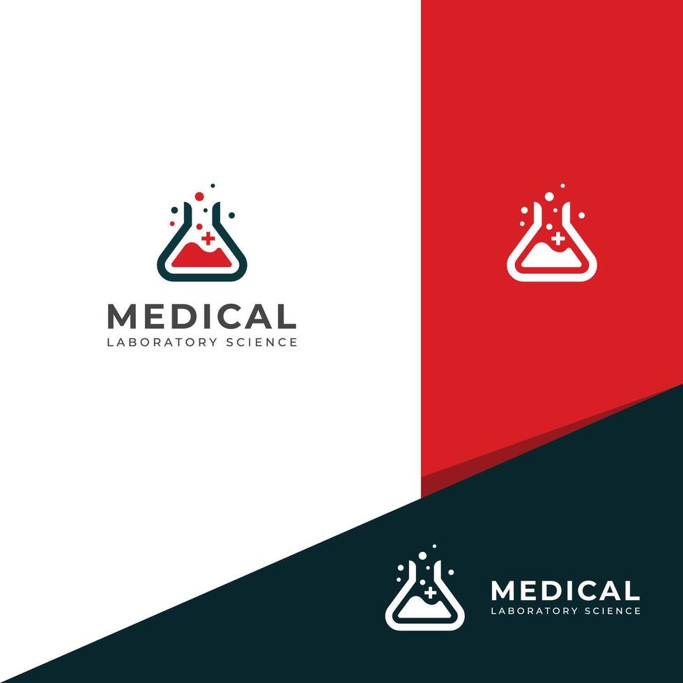 kreativ medizinisch Labor Wissenschaft Logo Design vektor