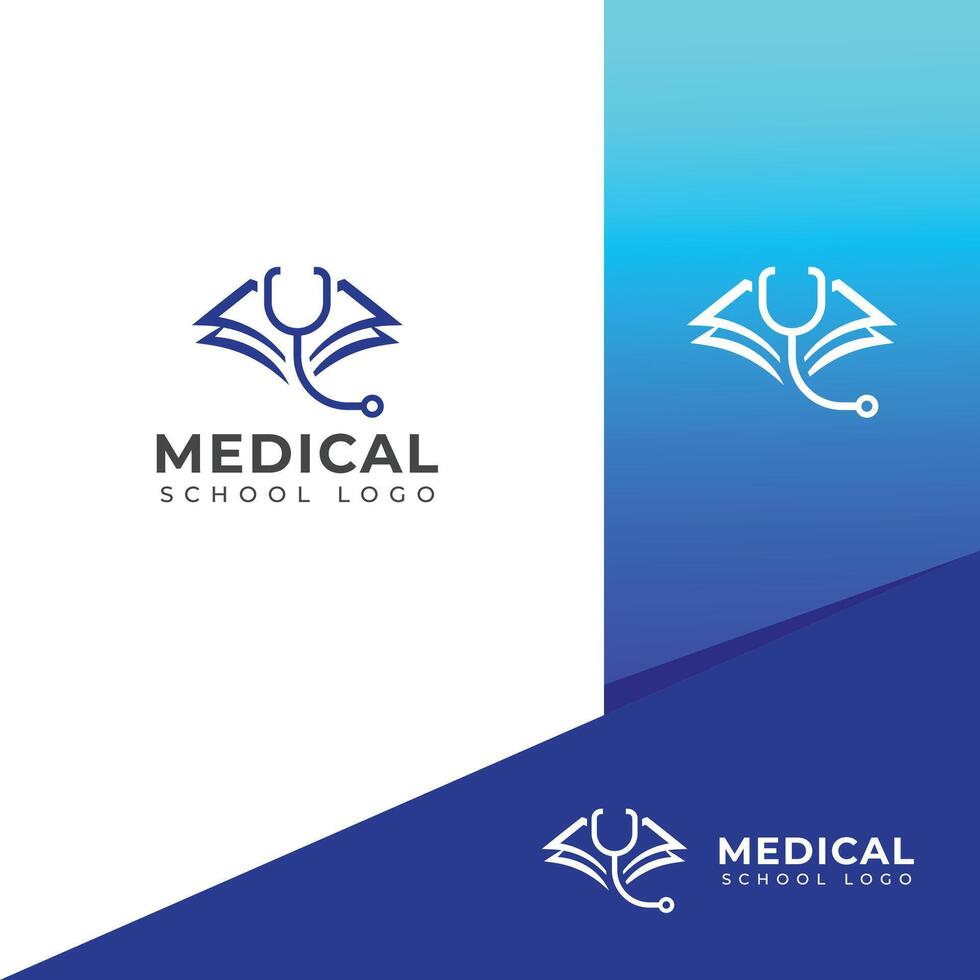 kreativ medicinsk skola logotyp design vektor mall.