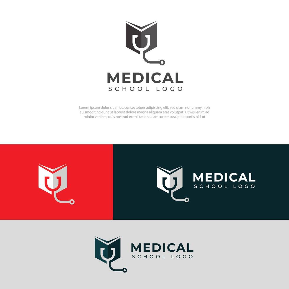 kreativ medicinsk skola logotyp design vektor mall.