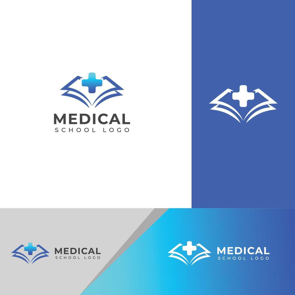 kreativ medicinsk skola logotyp design vektor mall.