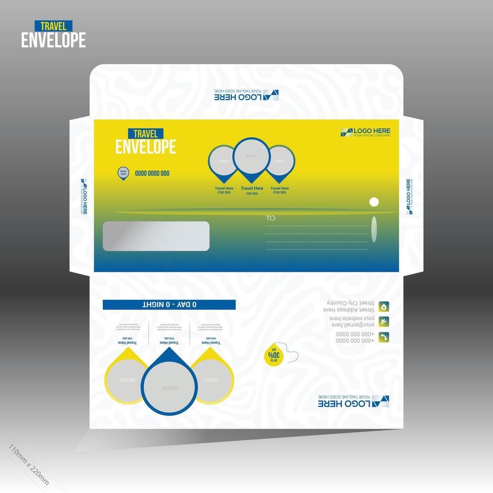 Briefumschlag zum Reise Unternehmen verwenden vektor