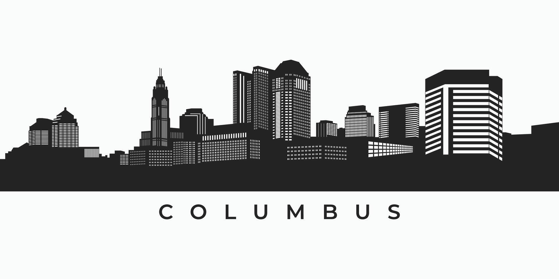 Kolumbus Stadt Horizont Silhouette Illustration vektor