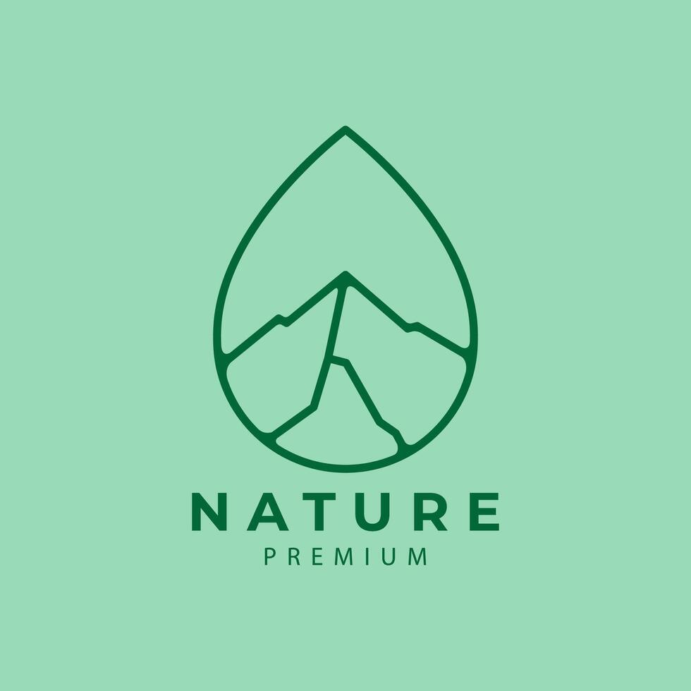 naturlig logotyp berg vektor ikon symbol minimalistisk illustration design