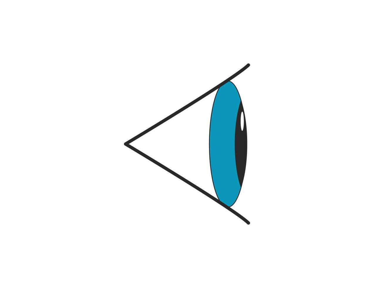 Auge Seite, sehen, Vision Symbol. Vektor Illustration.