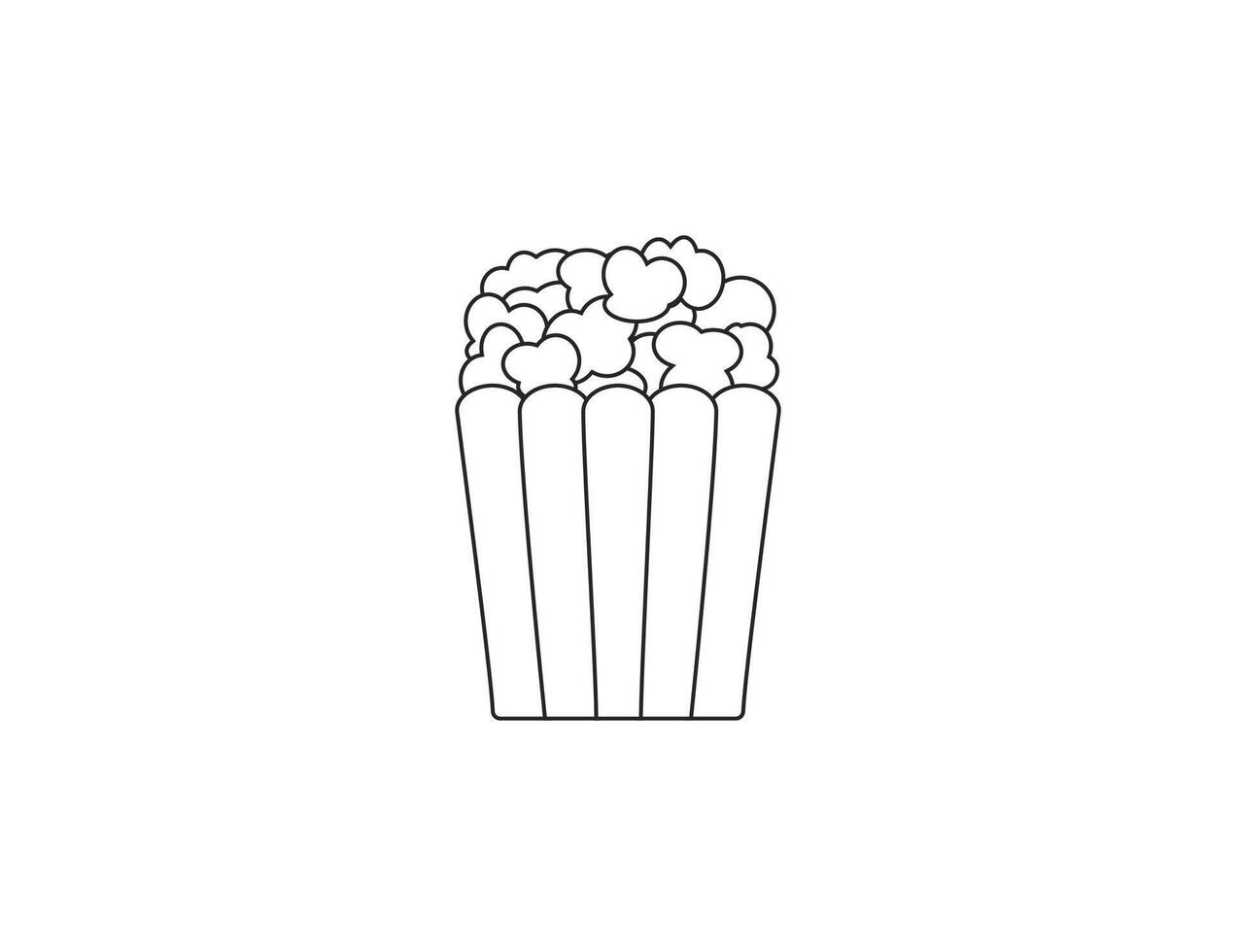 Popcorn, Filme, Fast Food Symbol . Vektor Illustration.