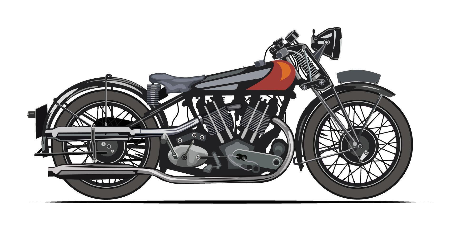 gammal motorcykel klassisk årgång vektor form för bakgrund design.