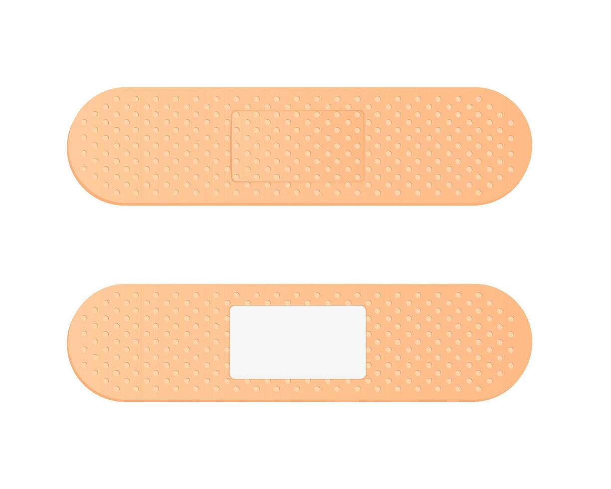 vektor lim bandage isolerat på en vit bakgrund. elastisk medicinsk plåster.