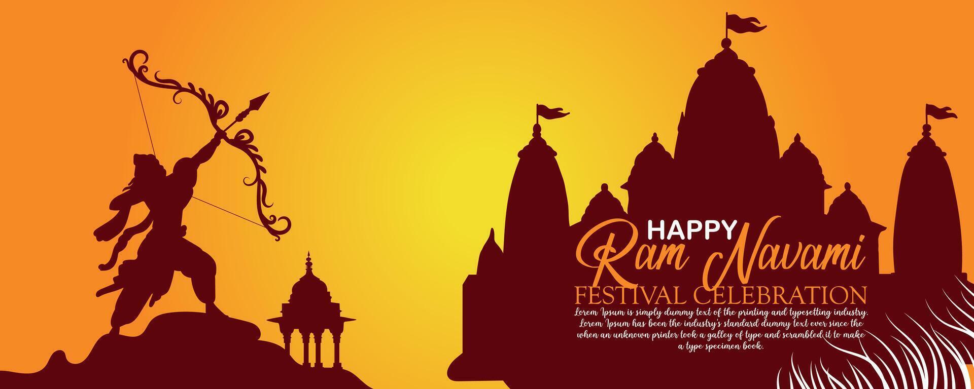 glücklich RAM Navami kulturell Banner Hindu Festival Vertikale Post wünscht sich Feier Karte RAM Navami Feier Hintergrund vektor