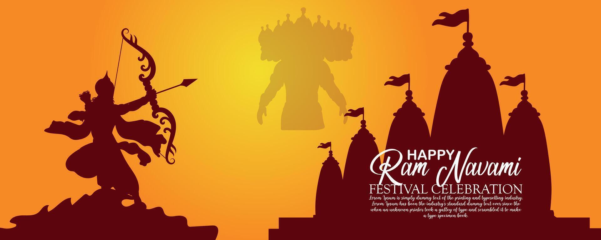 glücklich RAM Navami kulturell Banner Hindu Festival Vertikale Post wünscht sich Feier Karte RAM Navami Feier Hintergrund vektor