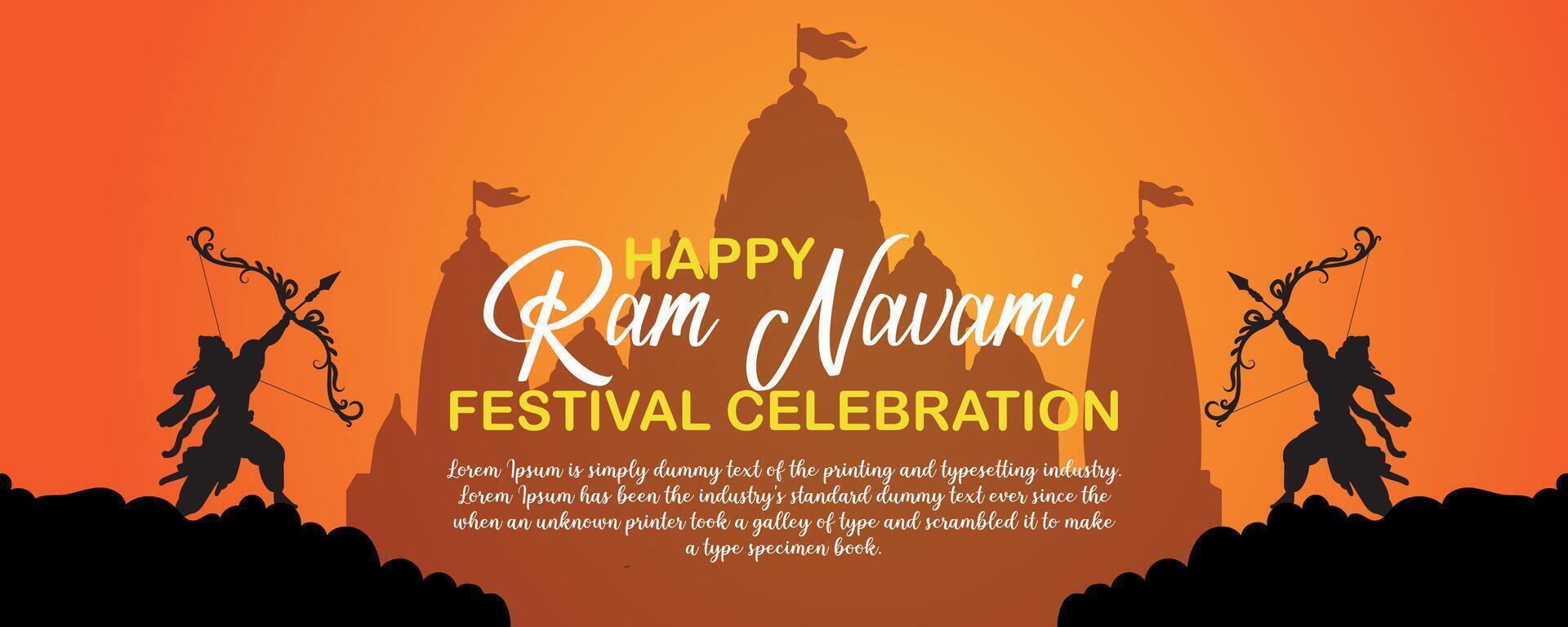 glücklich RAM Navami kulturell Banner Hindu Festival Vertikale Post wünscht sich Feier Karte RAM Navami Feier Hintergrund vektor