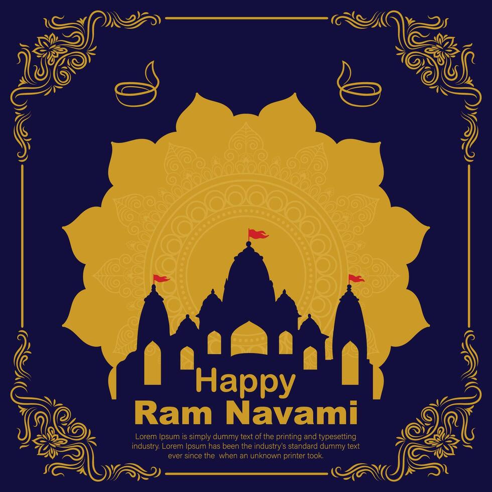 glücklich RAM Navami kulturell Banner Hindu Festival Vertikale Post wünscht sich Feier Karte RAM Navami Feier Hintergrund RAM Navami Schöne Grüße Gelb Beige Hintergrund indisch Hinduismus Festival vektor