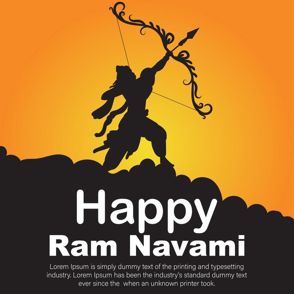 glücklich RAM Navami kulturell Banner Hindu Festival Vertikale Post wünscht sich Feier Karte RAM Navami Feier Hintergrund RAM Navami Schöne Grüße Gelb Beige Hintergrund indisch Hinduismus Festival vektor