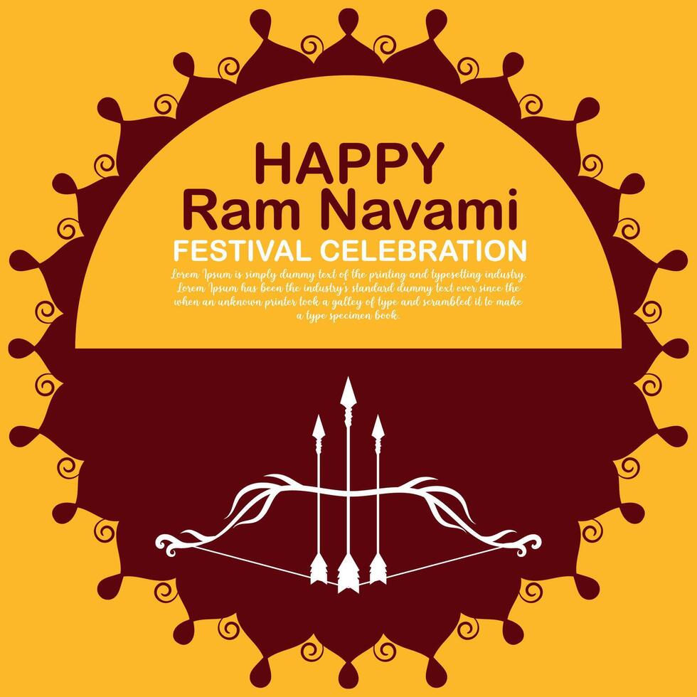 glücklich RAM Navami kulturell Banner Hindu Festival Vertikale Post wünscht sich Feier Karte RAM Navami Feier Hintergrund RAM Navami Schöne Grüße Gelb Beige Hintergrund indisch Hinduismus Festival vektor