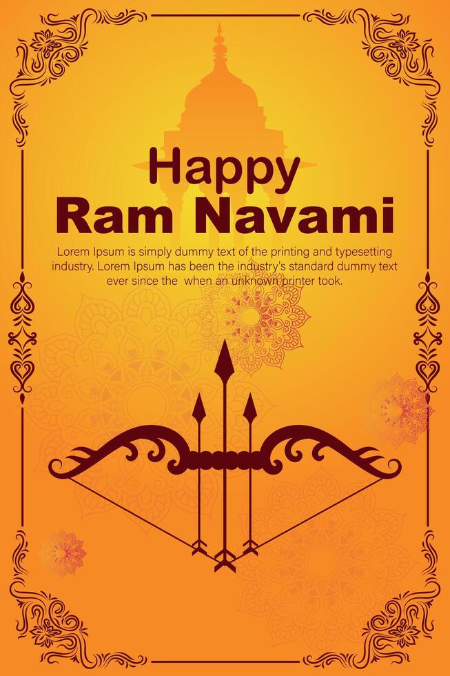 Lycklig Bagge navami kulturell baner hindu festival vertikal posta lyckönskningar firande kort Bagge navami firande bakgrund Bagge navami hälsningar gul beige bakgrund indisk hinduism festival vektor