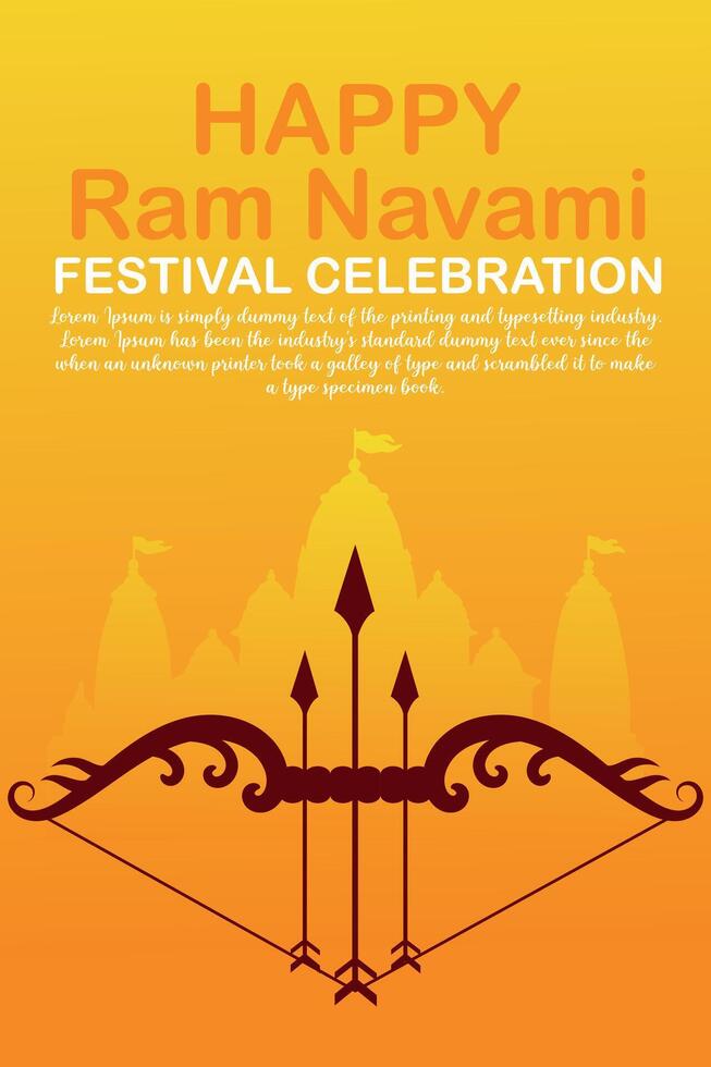 glücklich RAM Navami kulturell Banner Hindu Festival Vertikale Post wünscht sich Feier Karte RAM Navami Feier Hintergrund RAM Navami Schöne Grüße Gelb Beige Hintergrund indisch Hinduismus Festival vektor