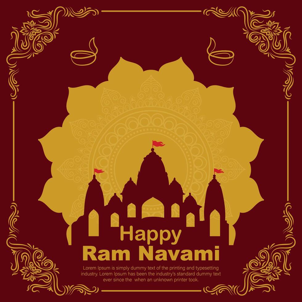 glücklich RAM Navami kulturell Banner Hindu Festival Vertikale Post wünscht sich Feier Karte RAM Navami Feier Hintergrund RAM Navami Schöne Grüße Gelb Beige Hintergrund indisch Hinduismus Festival vektor