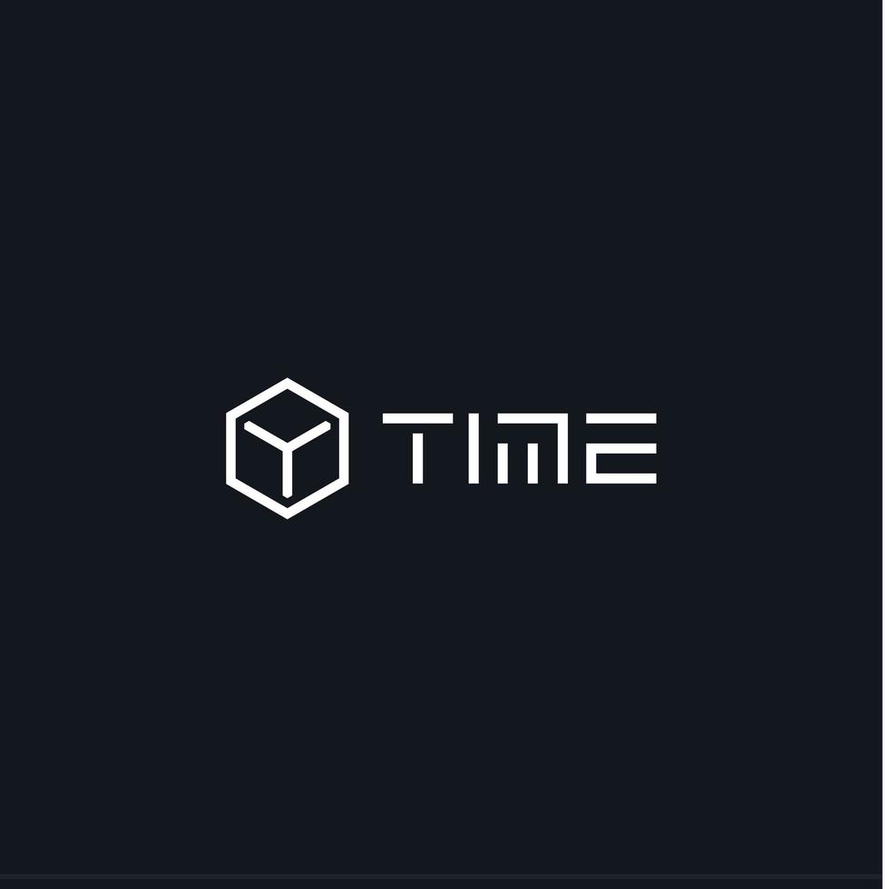 3d kub tid ikon. klocklogotypkoncept för sporttimer, smart klocka, fitnessarmband. modern hexagon form. logotyp konceptdesign för företag. isolerade vektor illustration