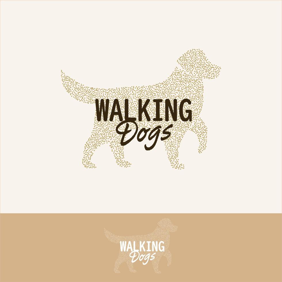 halvton hund siluett, promenader hundar logotyp mall, hund tränare emblem, hund klinik etikett, retriever vektor isolerade logotyp.