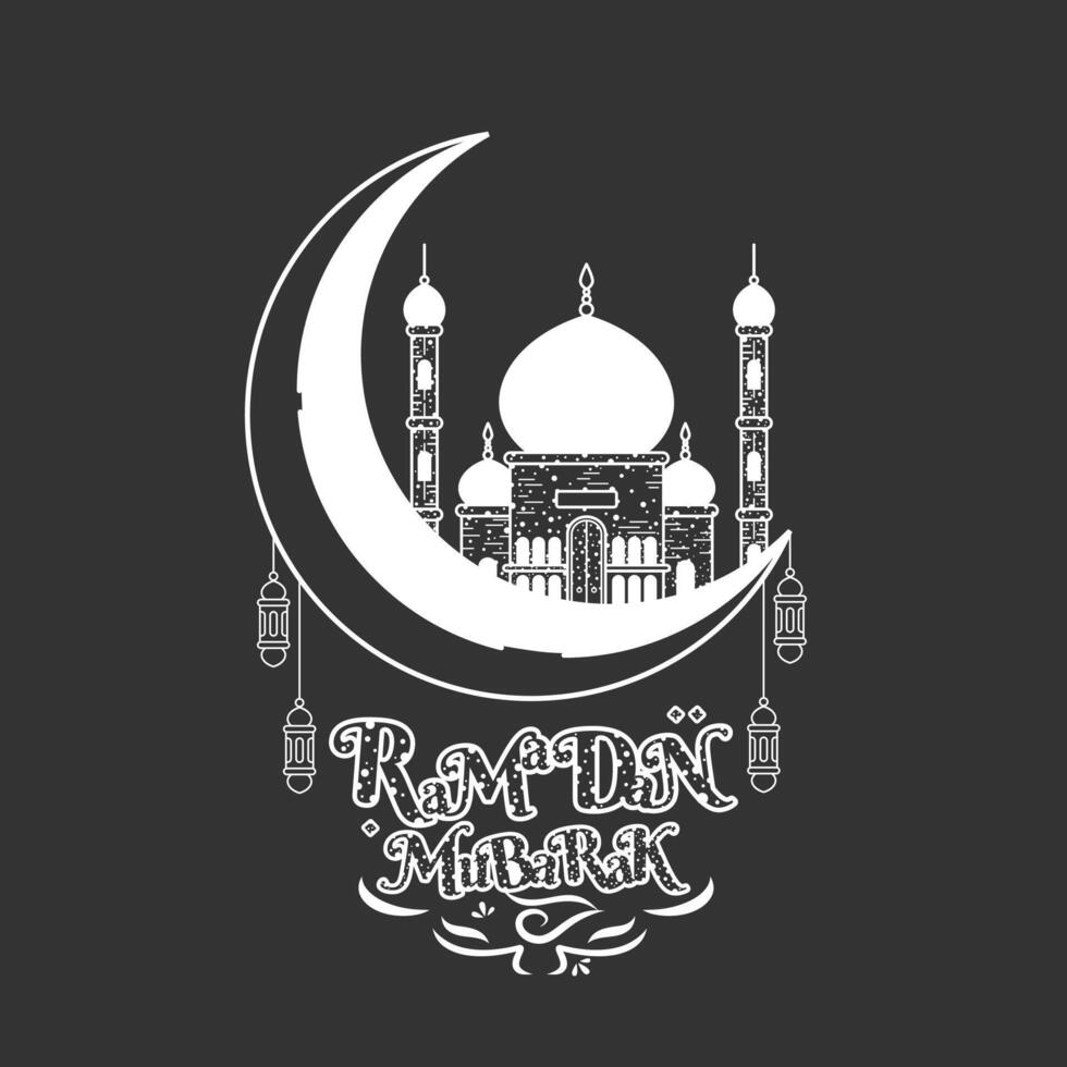 glücklich Ramadan Vorlage Vektor Illustration im schwarz und Weiß