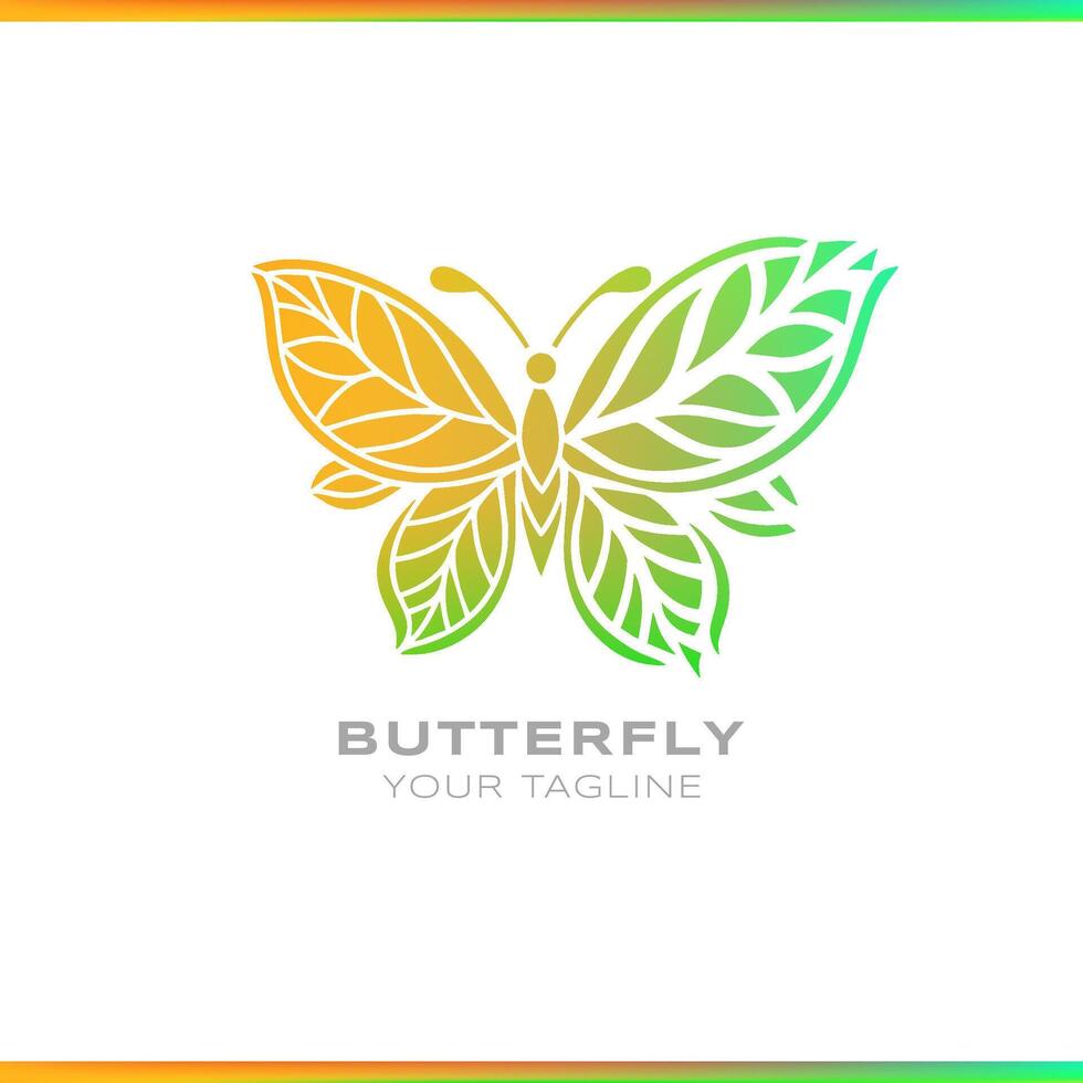 Schmetterling streuen abstrakt Gradient Logo auf Weiß Hintergrund vektor