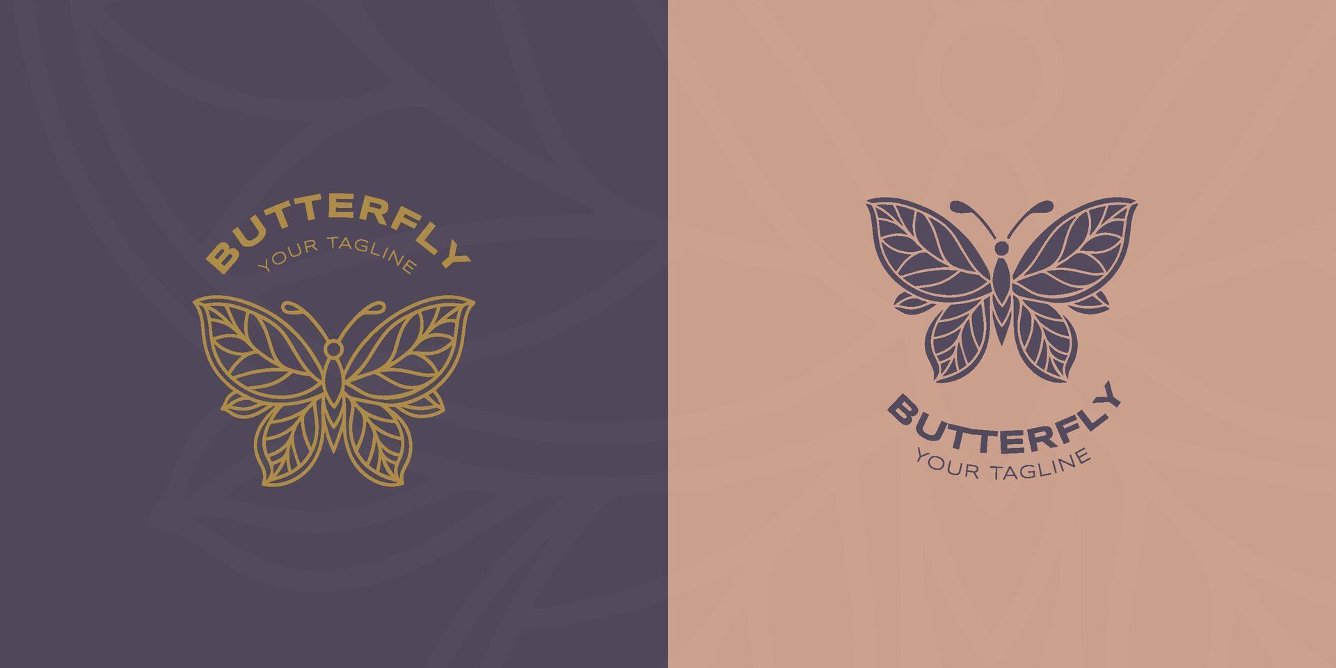 Schmetterling Linie und eben Logo. zum Dekoration, Spa, Yoga, blühen, Einladung, usw vektor