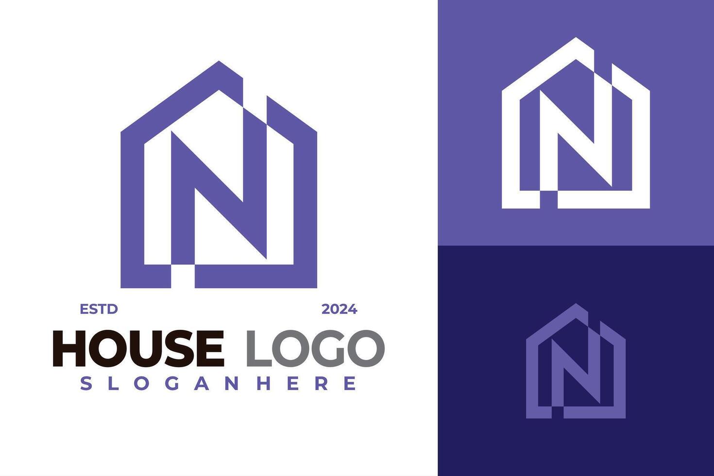 brev n hus logotyp design vektor symbol ikon illustration