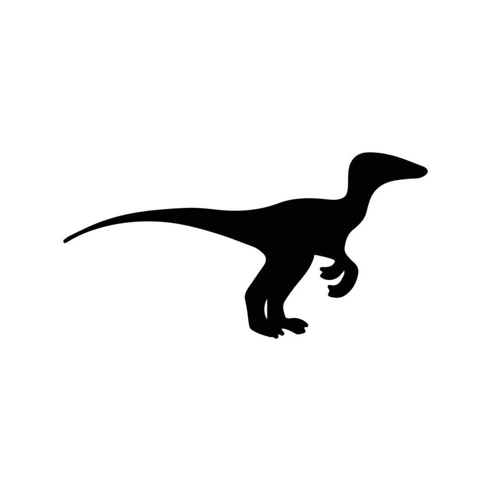 dinosaurie silhuetter vektor illustration isolerat på vit bakgrund. förhistorisk djur- vektor silhuett. svart dinosaurie silhuetter för ungar.
