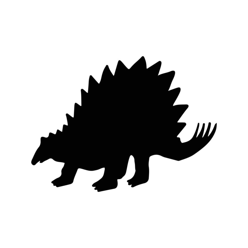 dinosaurie silhuetter vektor illustration isolerat på vit bakgrund. förhistorisk djur- vektor silhuett. svart dinosaurie silhuetter för ungar.