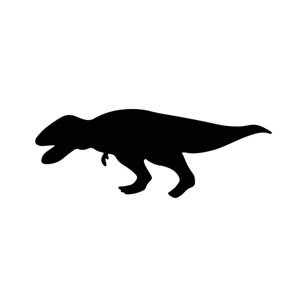 dinosaurie silhuetter vektor illustration isolerat på vit bakgrund. förhistorisk djur- vektor silhuett. svart dinosaurie silhuetter för ungar.