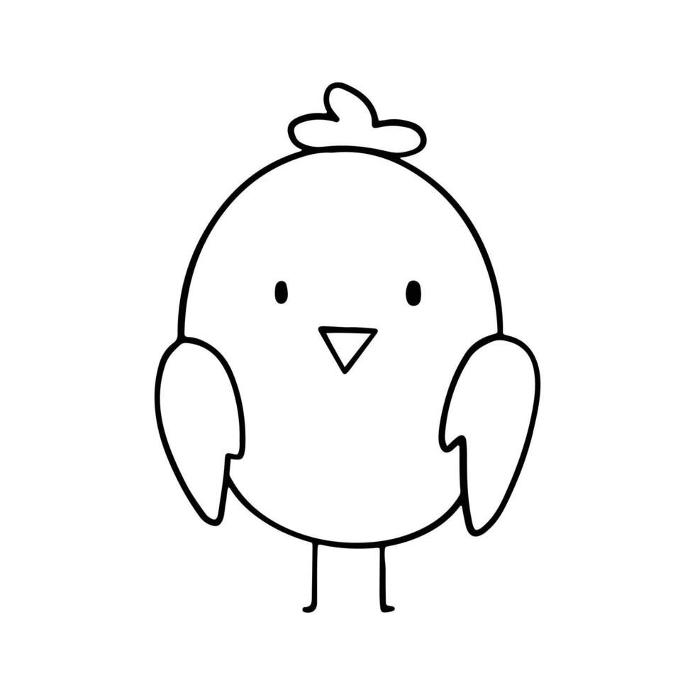 süß Vogel Gliederung Karikatur Illustration isoliert auf Weiß Hintergrund. Tier Illustration zum Kinder Färbung Buch. vektor
