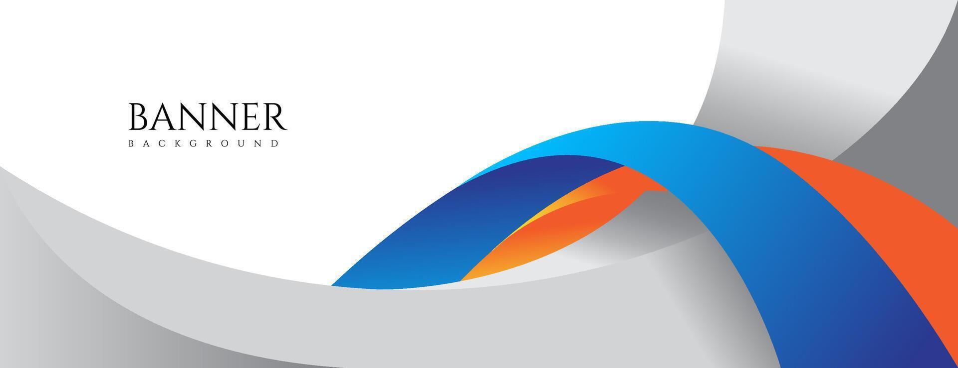 abstrakt Banner Hintergrund mit Blau, Orange und grau wellig Formen. Vektor Illustration