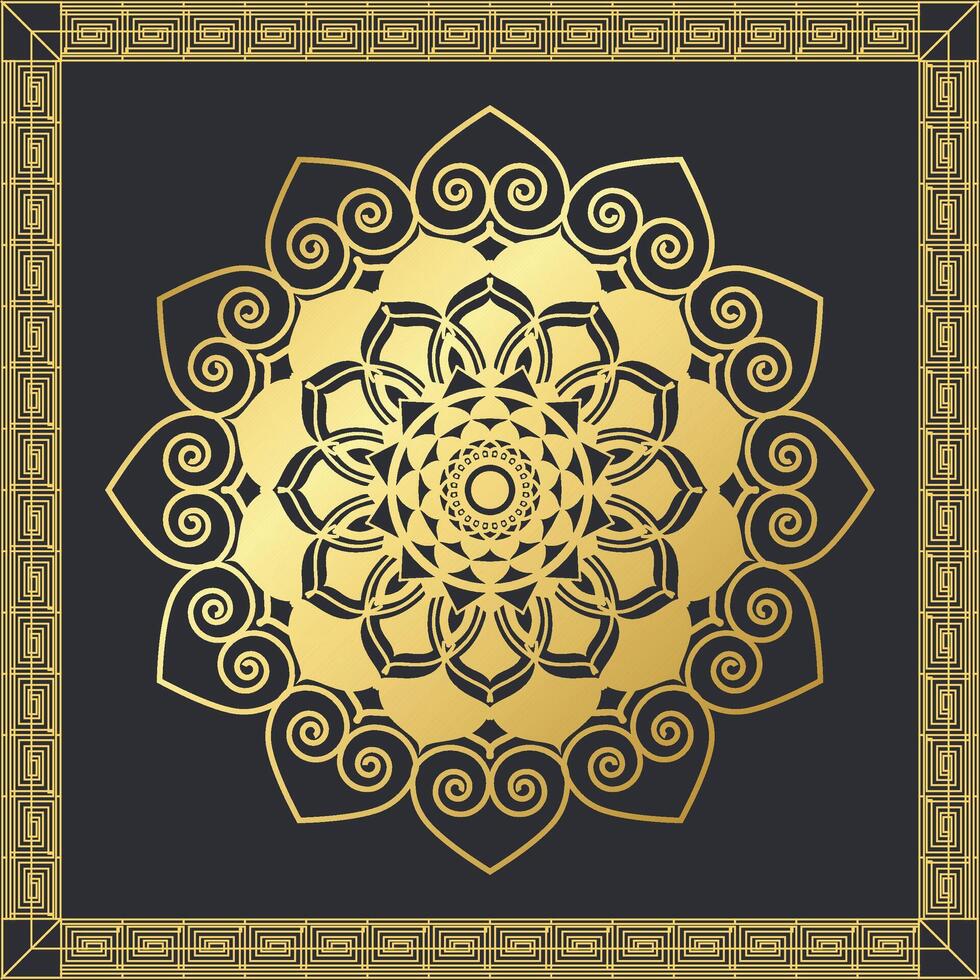 Luxus Hintergrund mit dekorativ golden Mandala Design vektor