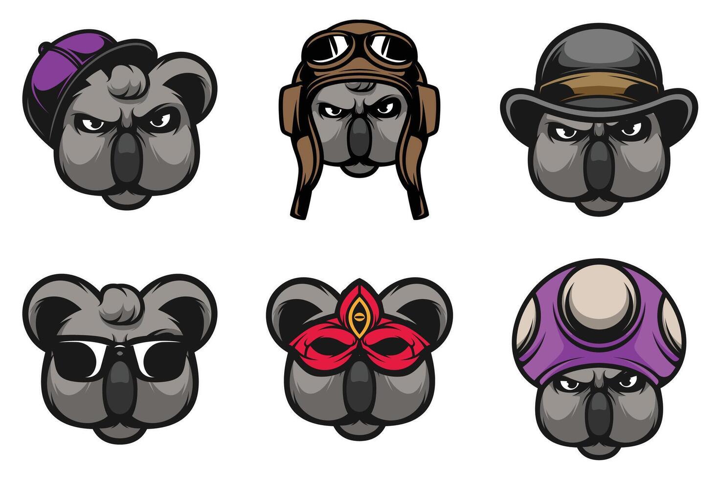 koalor bunt maskot design vektor