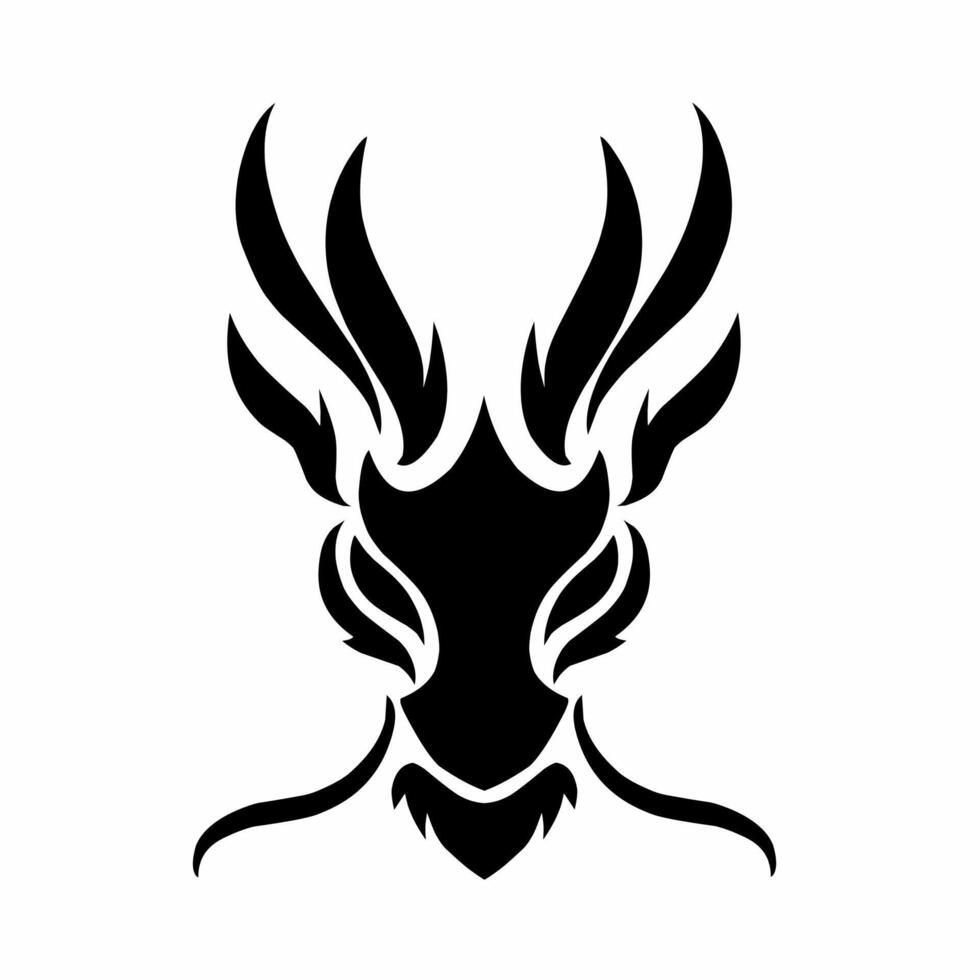 Illustration Vektor Grafik von Drachen Kopf abstrakt Symbol Design mit Stammes- Kunst tätowieren Stil