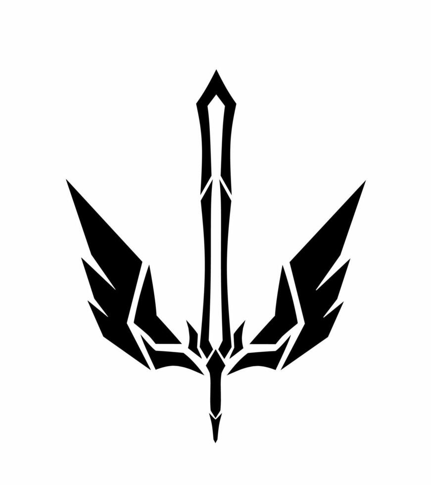 illustration vektor grafik av dra stam- konst symbol svärd med en par av vingar